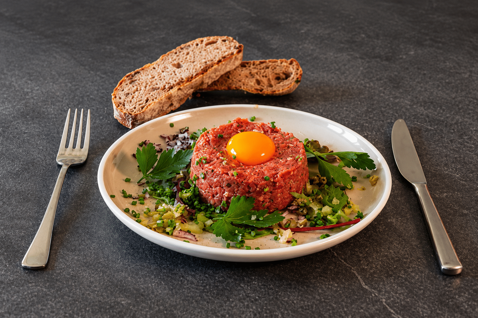 Beef Tatar – 100% mageres Rindfleisch, einzeln entnehmbar