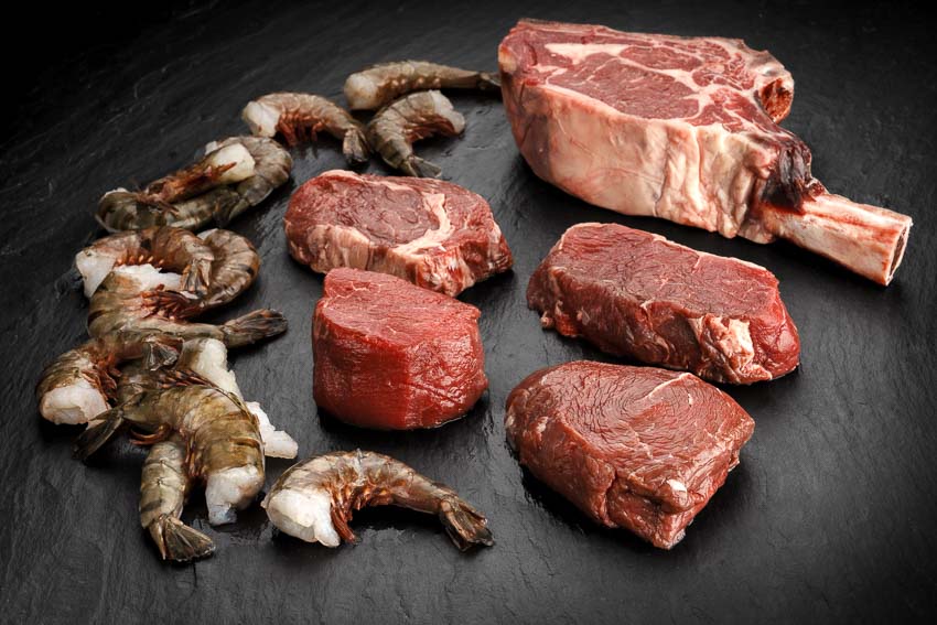 Surf 'n' Turf Box - Paket mit 5 verschiedenen Rindersteaks und Riesengarnelen
