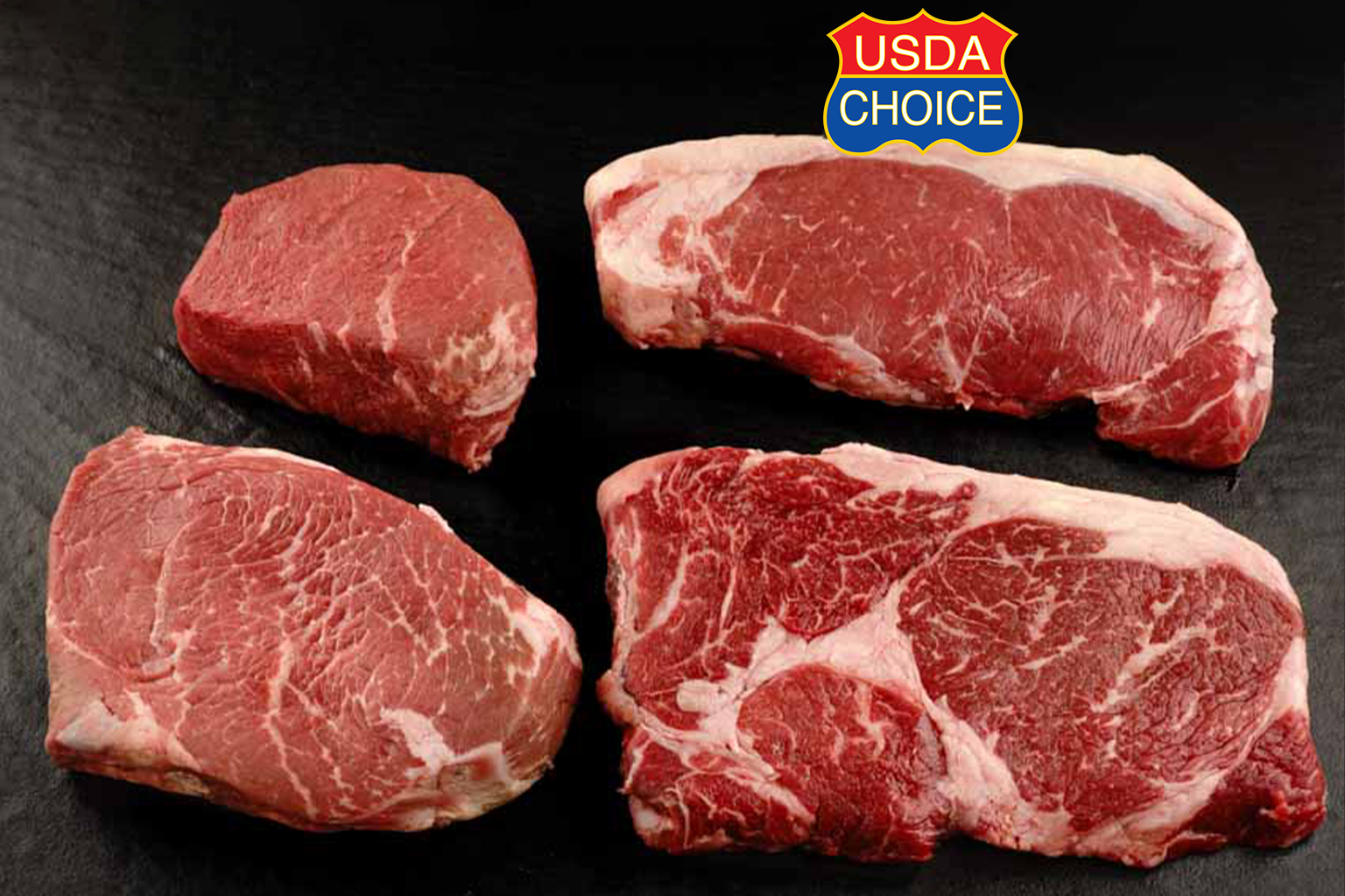"Big 4" USA Steak Paket: Filet-, Ribeye-, Rump- und Hüftsteak, Creekstone Farms für 4 Personen