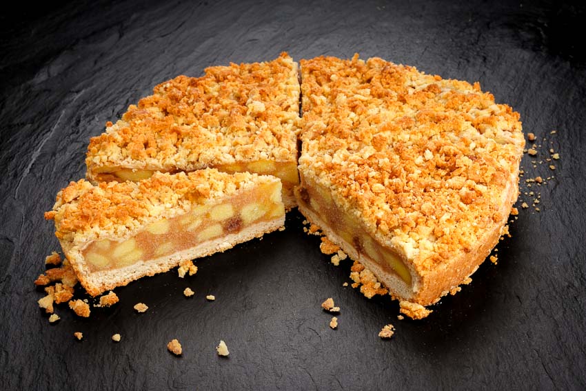 Pfalzgraf Apfelkuchen mit Butterstreuseln, 12 Portionen vorgeschnitten, einzeln entnehmbar