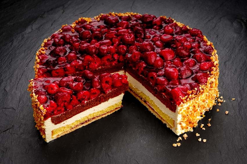 Pfalzgraf Himbeer-Käse-Sahnetorte, 16 Portionen