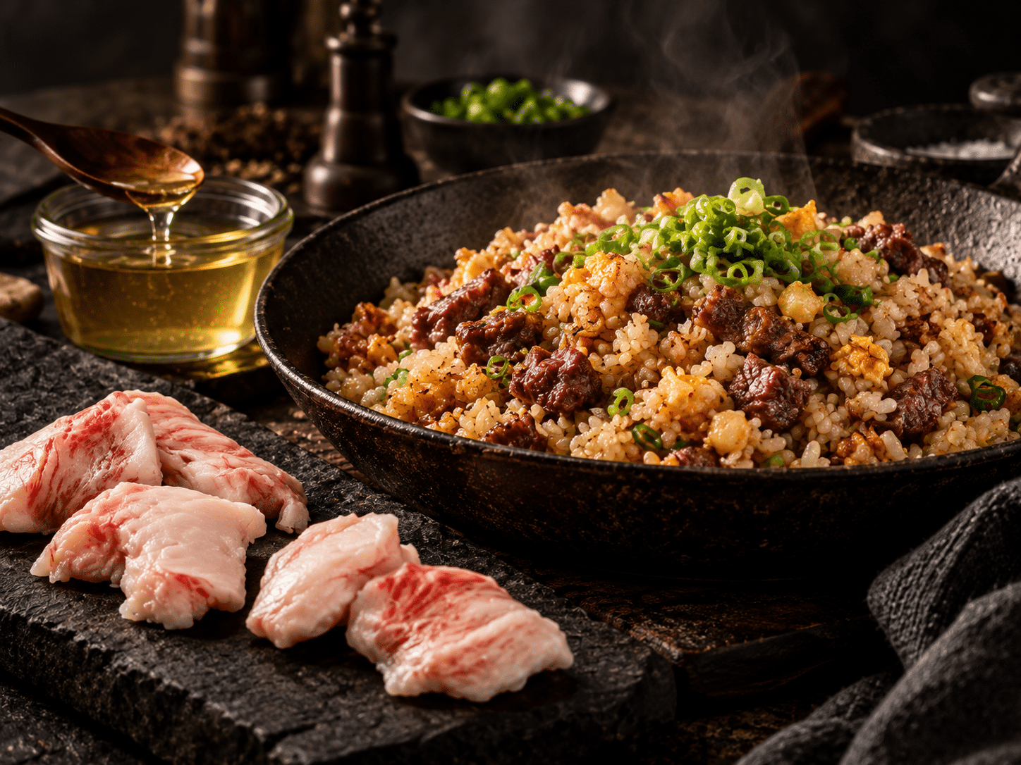 Fried Rice mit ausgelassenem Japan Wagyu Fett