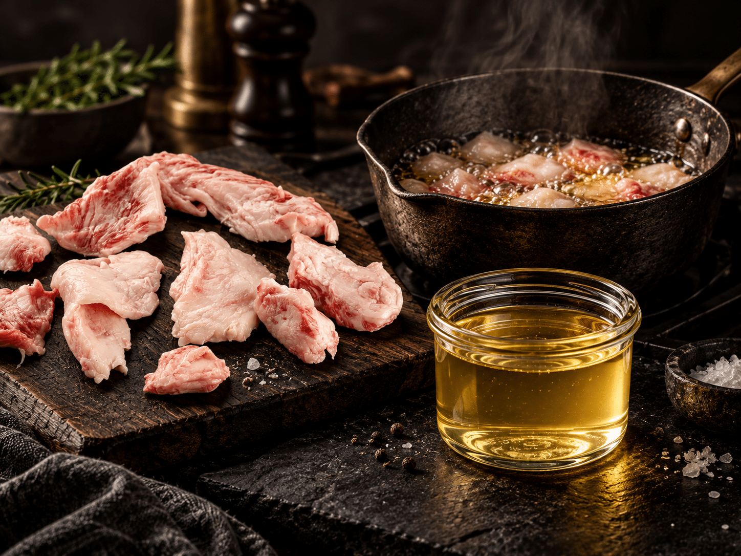 Japan Wagyu Fett auslassen und Wagyu Tallow herstellen