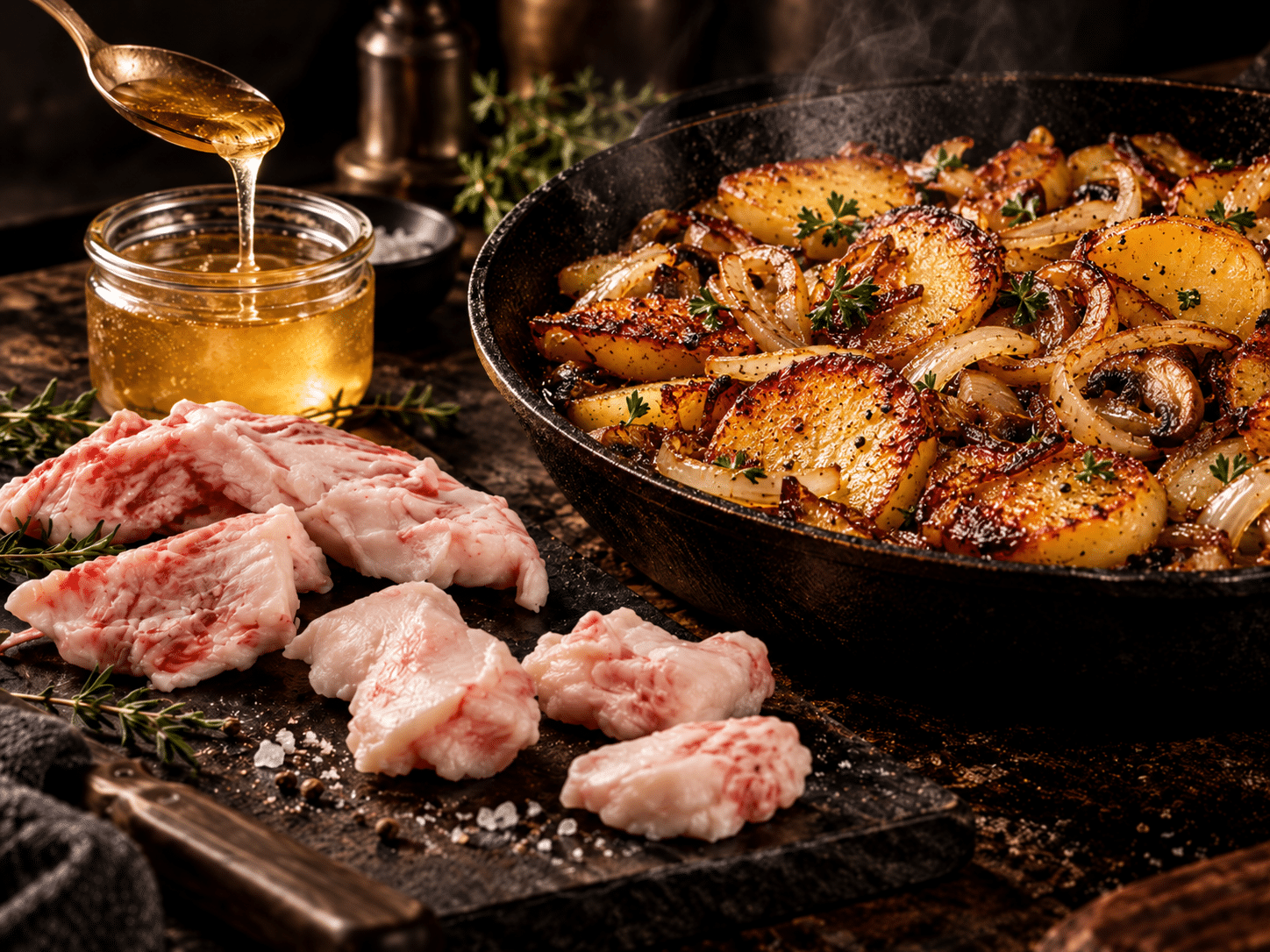 Knusprige Bratkartoffeln mit ausgelassenem Japan Wagyu Fett